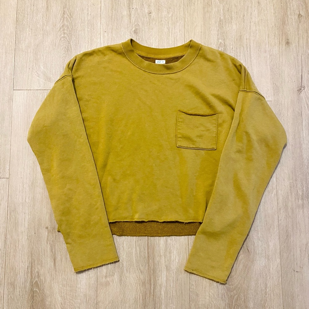 aerie cropped crewneck sweatshirt
